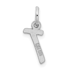 Sterling Silver Rhodium-plated Letter T Initial Charm QC5092T