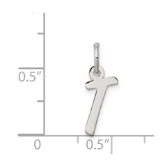 Sterling Silver Rhodium-plated Letter T Initial Charm QC5092T
