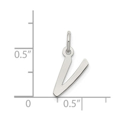 Sterling Silver Rhodium-plated Letter V Initial Charm QC5092V