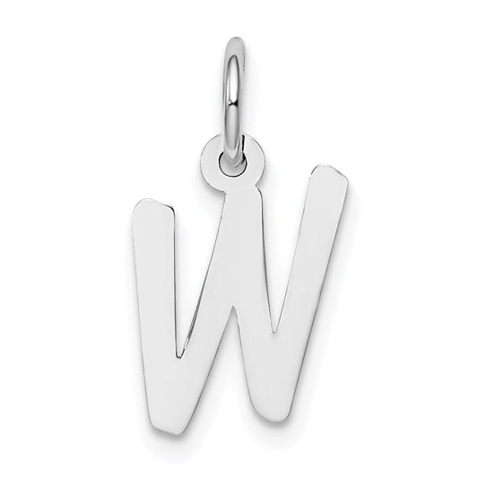 Sterling Silver Rhodium-plated Letter W Initial Charm QC5092W
