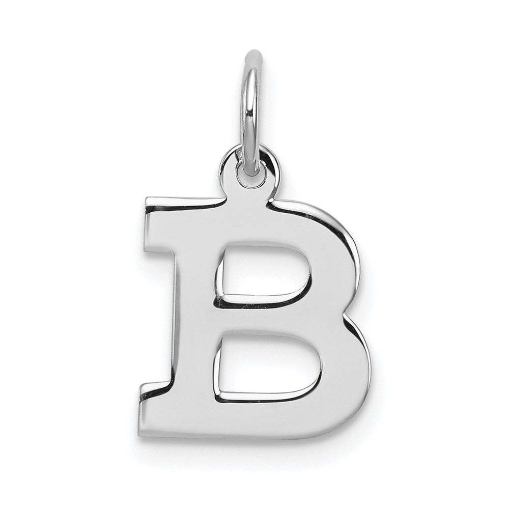 Sterling Silver Rhodium-plated Block Letter B Initial Charm QC5093B