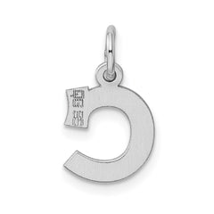 Sterling Silver Rhodium-plated Block Letter C Initial Charm QC5093C