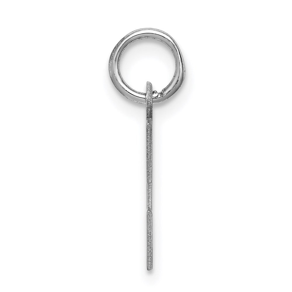Sterling Silver Rhodium-plated Block Letter E Initial Charm QC5093E