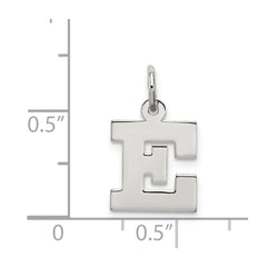 Sterling Silver Rhodium-plated Block Letter E Initial Charm QC5093E