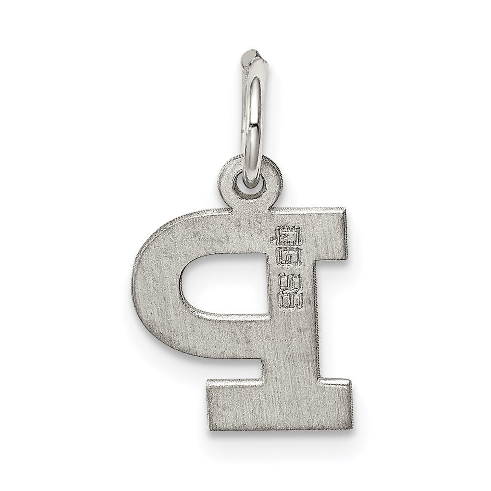 Sterling Silver Rhodium-plated Block Letter P Initial Charm QC5093P