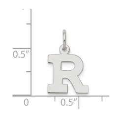 Sterling Silver Rhodium-plated Block Letter R Initial Charm QC5093R