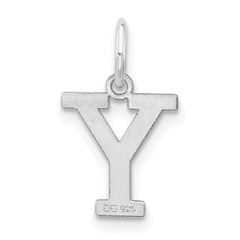 Sterling Silver Rhodium-plated Block Letter Y Initial Charm QC5093Y