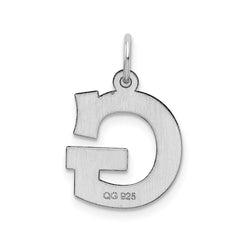 Sterling Silver Rhodium-plated Block Letter G Initial Charm QC5095G