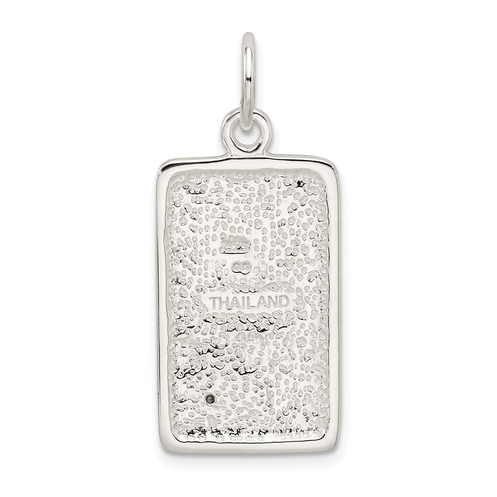 Sterling Silver CZ Polished Rectangle Charm QC5168