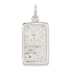 Sterling Silver CZ Polished Rectangle Charm QC5168
