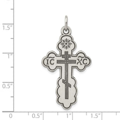 Sterling Silver Antiqued Eastern Orthodox Cross Pendant QC5233