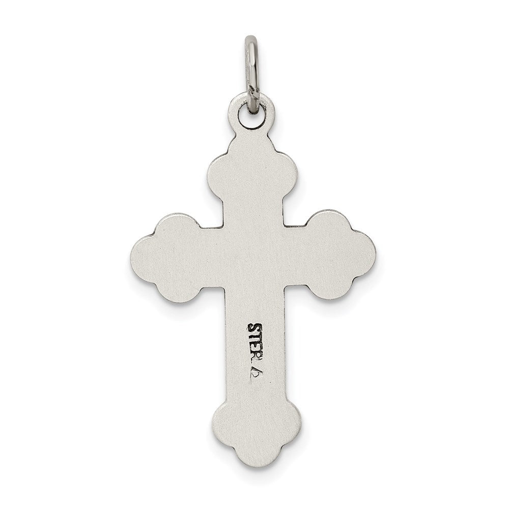 Sterling Silver Antiqued Budded Cross Pendant QC5236