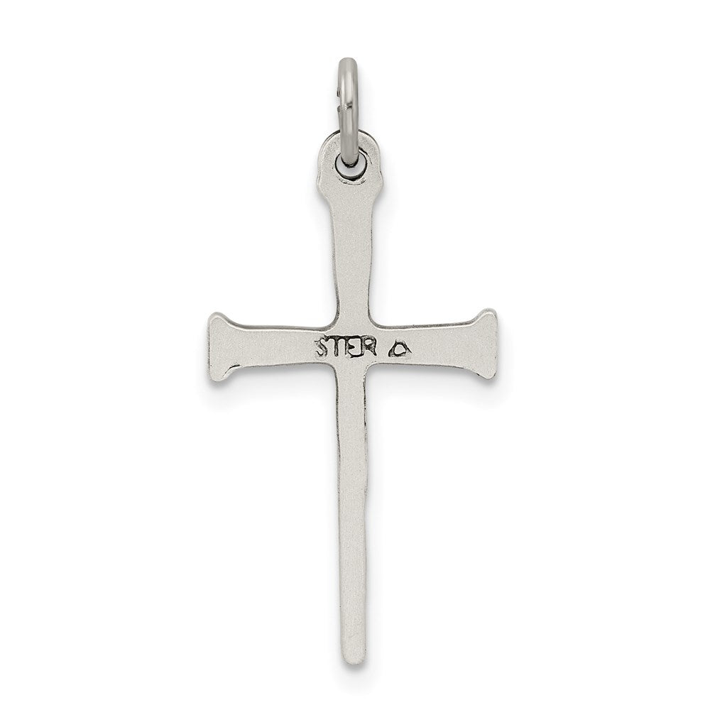 Sterling Silver Antiqued Nail Cross Pendant QC5237