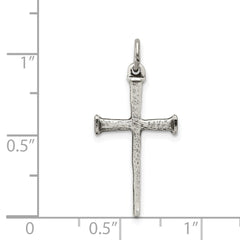 Sterling Silver Antiqued Nail Cross Pendant QC5237