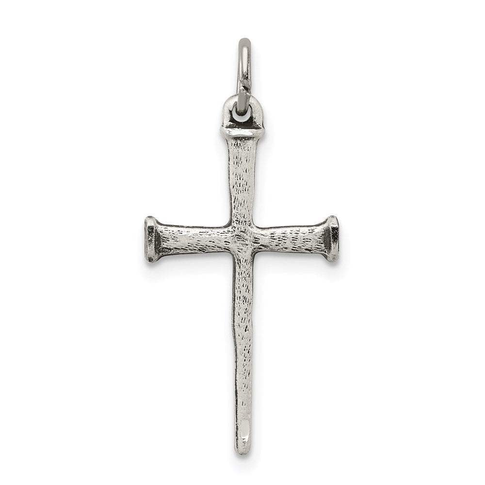 Sterling Silver Antiqued Nail Cross Pendant QC5237