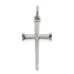 Sterling Silver Antiqued Nail Cross Pendant QC5237