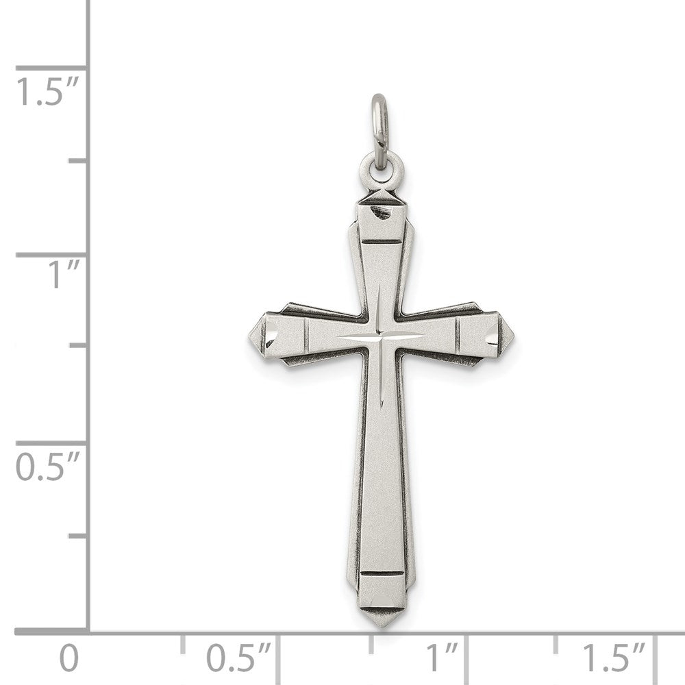 Sterling Silver Satin Cross Pendant QC5239