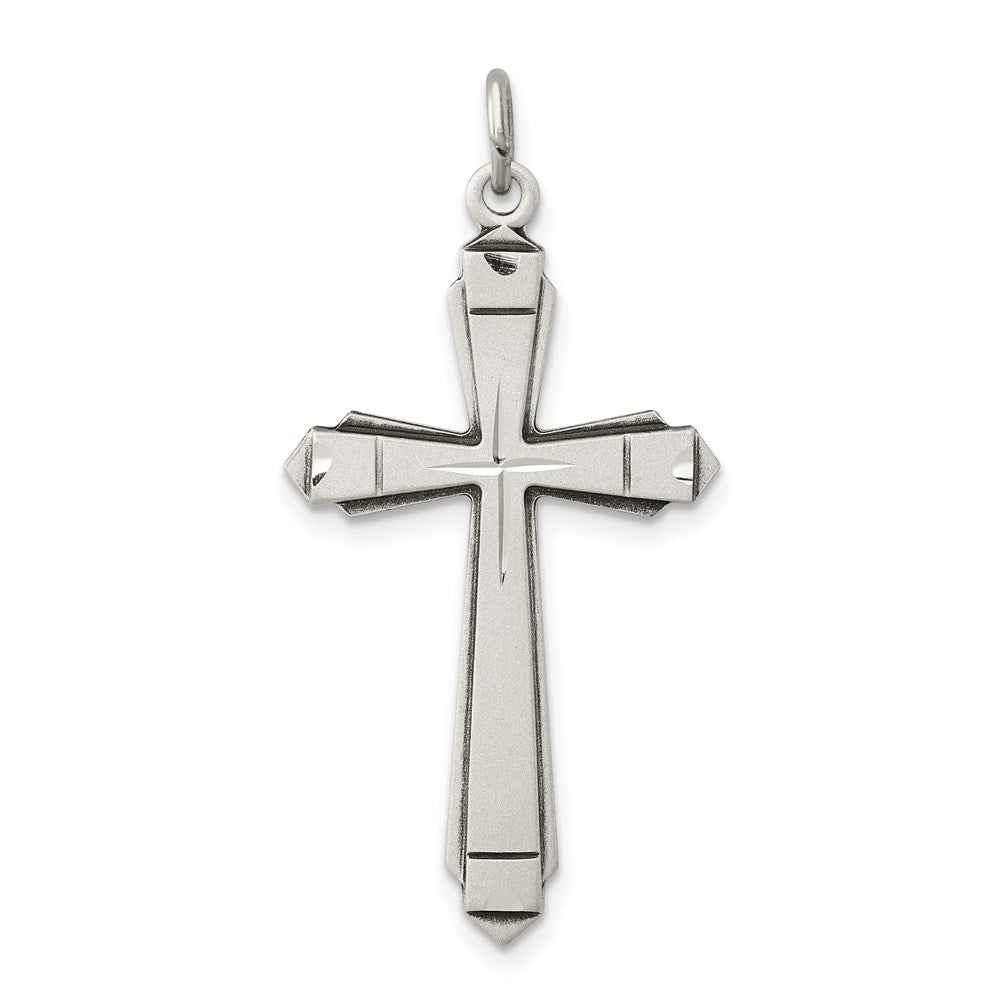 Sterling Silver Satin Cross Pendant QC5239