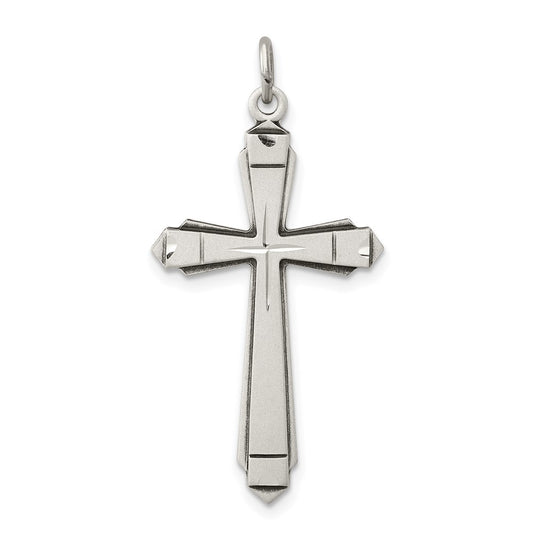 Sterling Silver Satin Cross Pendant QC5239