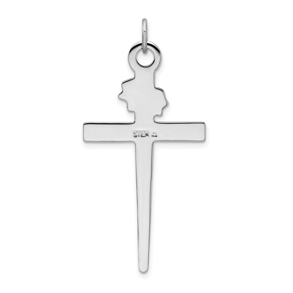Sterling Silver Rhodium-plated & 18k Gold-plated Cross Pendant QC5240