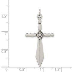 Sterling Silver Sword Cross Pendant QC5243