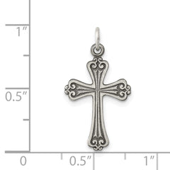 Sterling Silver Antiqued Cross Charm QC5248