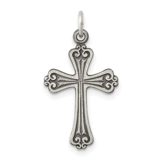 Sterling Silver Antiqued Cross Charm QC5248