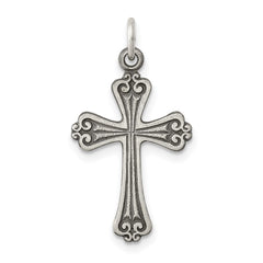 Sterling Silver Antiqued Cross Charm QC5248
