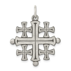Sterling Silver Antiqued Jerusalem Cross Pendant QC5272