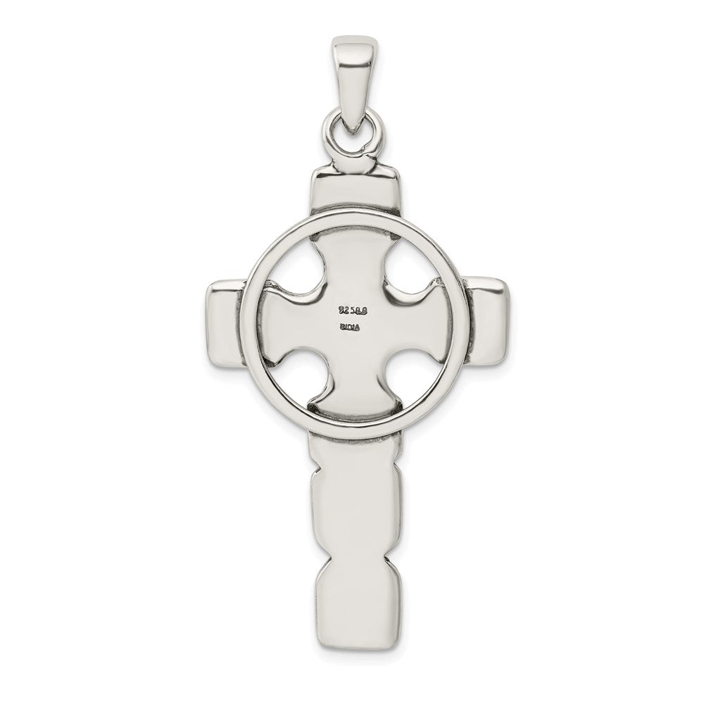 Sterling Silver Antiqued Celtic Cross Pendant QC5273