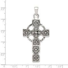 Sterling Silver Antiqued Celtic Cross Pendant QC5273