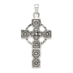 Sterling Silver Antiqued Celtic Cross Pendant QC5273