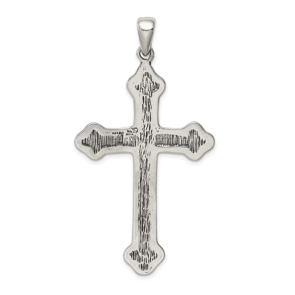 Sterling Silver Antiqued Thorn Cross Pendant QC5274