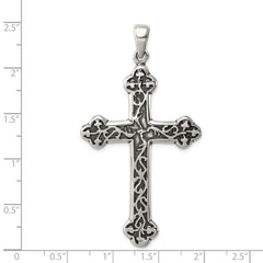 Sterling Silver Antiqued Thorn Cross Pendant QC5274