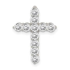 Sterling Silver Rhodium-plated CZ Cross Pendant QC5311