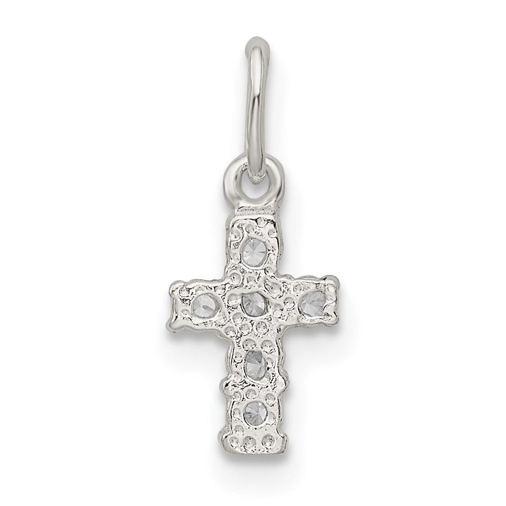Sterling Silver CZ Cross Charm QC5333