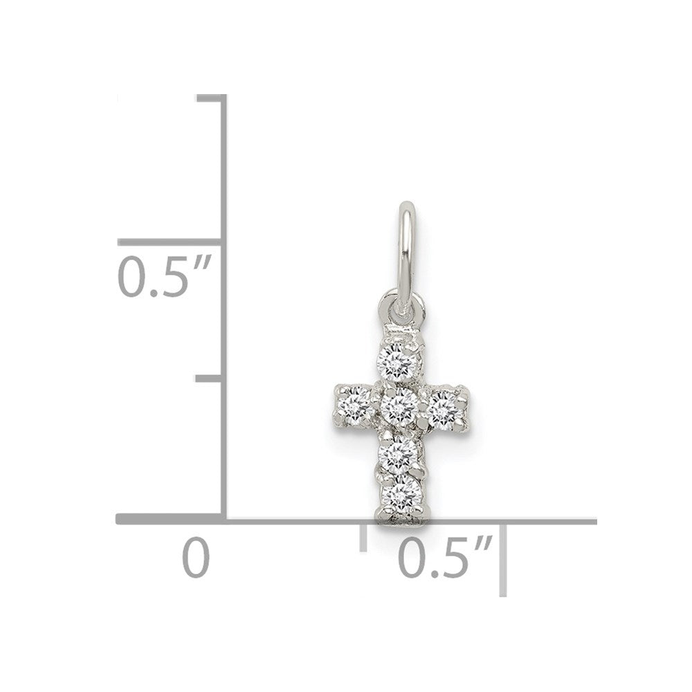 Sterling Silver CZ Cross Charm QC5333