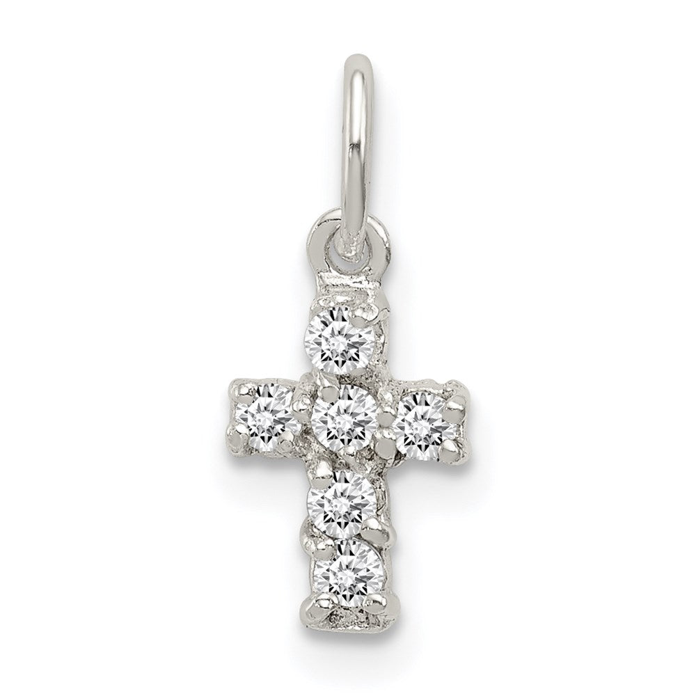 Sterling Silver CZ Cross Charm QC5333