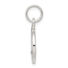 Sterling Silver Antiqued Stellux Crystal Faith Charm QC5335