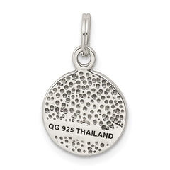 Sterling Silver Antiqued Stellux Crystal Faith Charm QC5335