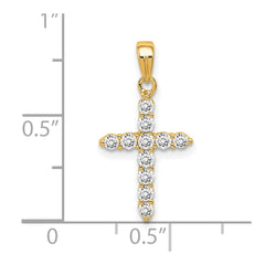 Sterling Silver Gold-tone CZ Cross Pendant QC5337GP