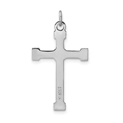 Sterling Silver Rhodium-plated & 18k Gold-plated Rope Cross Pendant QC5386