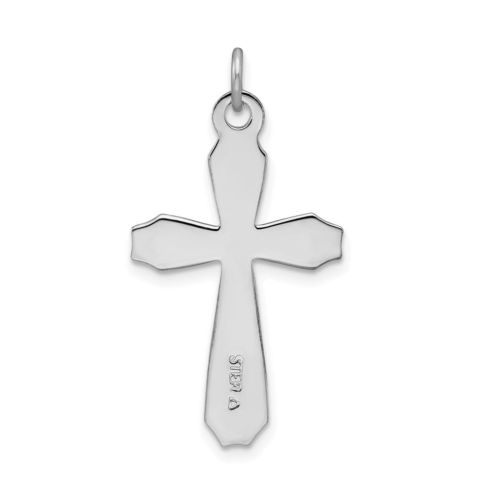 Sterling Silver Rhodium-plated & 18k Gold-plated Cross Pendant QC5388