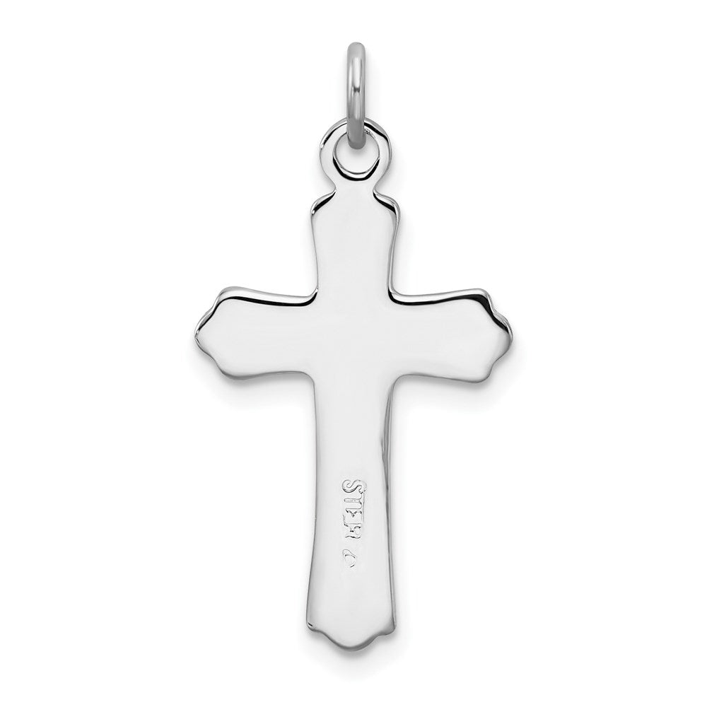 Sterling Silver Rhodium-plated & 18k Gold-plated Cross Charm QC5393