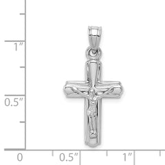 Sterling Silver Rhodium-plated Hollow Crucifix Pendant QC5403