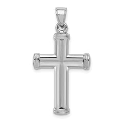 Sterling Silver Rhodium-plated Hollow Latin Crucifix Pendant QC5404