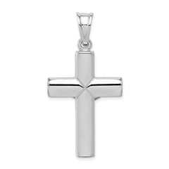 Sterling Silver Rhodium-plated Hollow Latin Crucifix Pendant QC5406