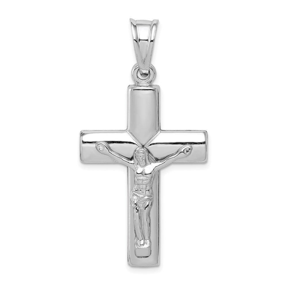 Sterling Silver Rhodium-plated Hollow Latin Crucifix Pendant QC5406