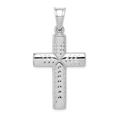 Sterling Silver Rhodium-plated Hollow Latin Crucifix Pendant QC5407