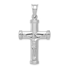 Sterling Silver Rhodium-plated Latin Crucifix Pendant QC5408